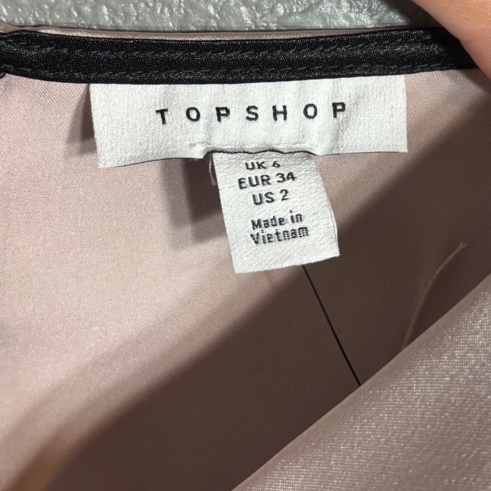 Topshop Satin Colorblock Twist Front Mini Dress Chartreuse beige Black US 2‎ - Picture 6 of 10